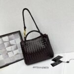 Bottega Veneta 9900-2 Top Handle Bag – Dark Brown, 25 cm