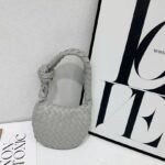 Bottega Veneta 9910-3 Hobo Bag – Light Gray, 19 cm
