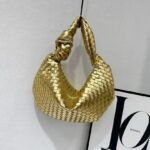 Bottega Veneta 9910 Hobo Bag – Metallic Gold, 45 cm