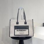 Burberry 718 Tote Bag – Beige and Black, 41 cm