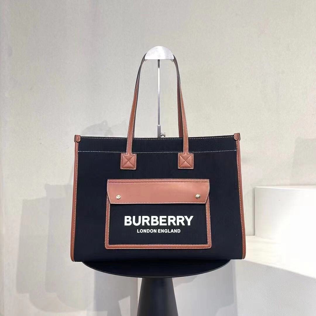 burberry-718-tote-bag-black-and-brown-41-cm-1.jpg Burberry 718 Tote Bag – Black and Brown, 41 cm - Image 1