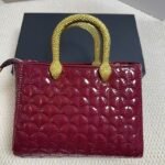 Bvlgari 2088 Top Handle Bag – Burgundy, 23 cm