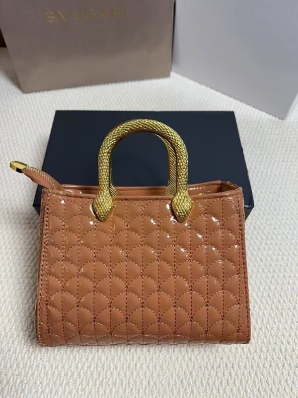 Bvlgari 2088 Top Handle Bag – Tan Brown, 23 cm