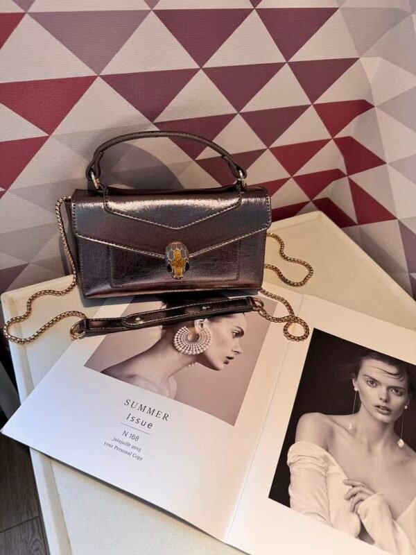 Bvlgari 5029 Top Handle Bag – Metallic Bronze, 20 cm