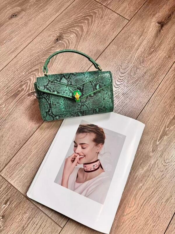 Bvlgari 5061 Top Handle Bag – Green, 19 cm