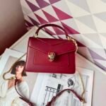 Bvlgari 5083 Top Handle Bag – Burgundy, 20 cm