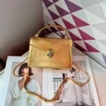 Bvlgari 5083 Top Handle Bag – Metallic Gold, 20 cm