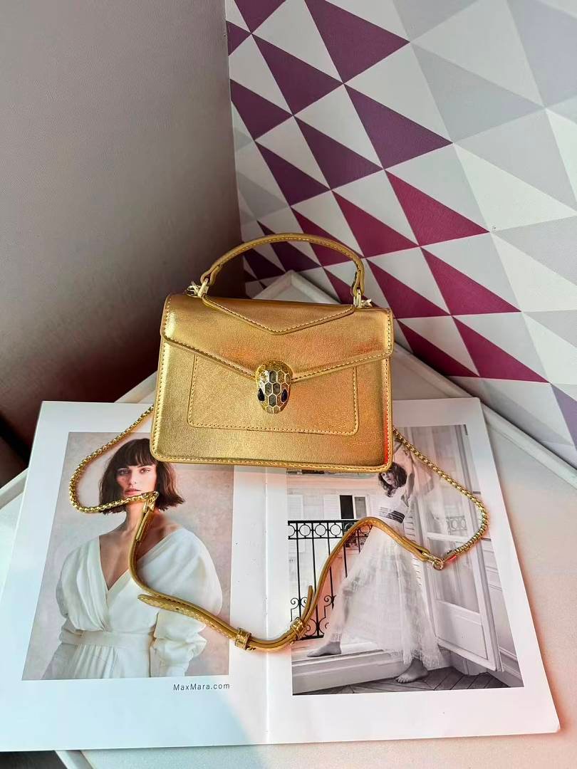 Bvlgari 5083 Top Handle Bag – Metallic Gold, 20 cm Bvlgari 5083 Top Handle Bag – Metallic Gold, 20 cm
