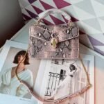 Bvlgari 5083 Top Handle Bag – Pink Snakeskin Print, 20 cm