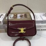 Celine 2433 Shoulder Bag – Burgundy, 23 cm