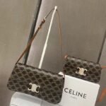 Celine 8188 Shoulder Bag – Dark Brown, 21 cm