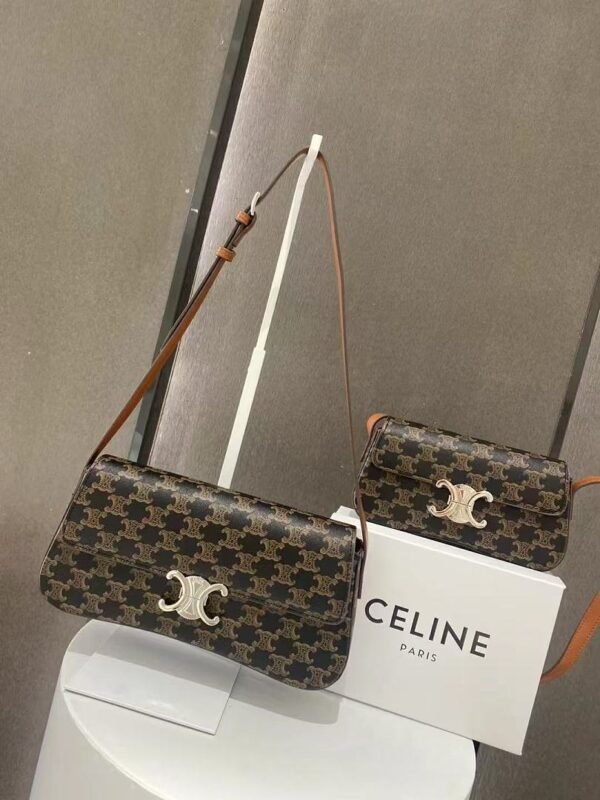 Celine 8188 Shoulder Bag – Dark Brown, 21 cm