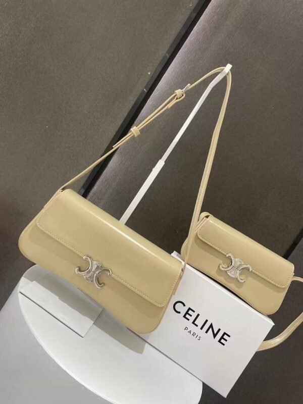 Celine 8188 Shoulder Bag – Light Beige, 28 cm