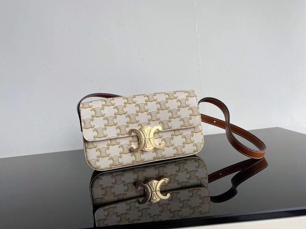 Celine 9918 Crossbody Bag – Beige, 21 cm