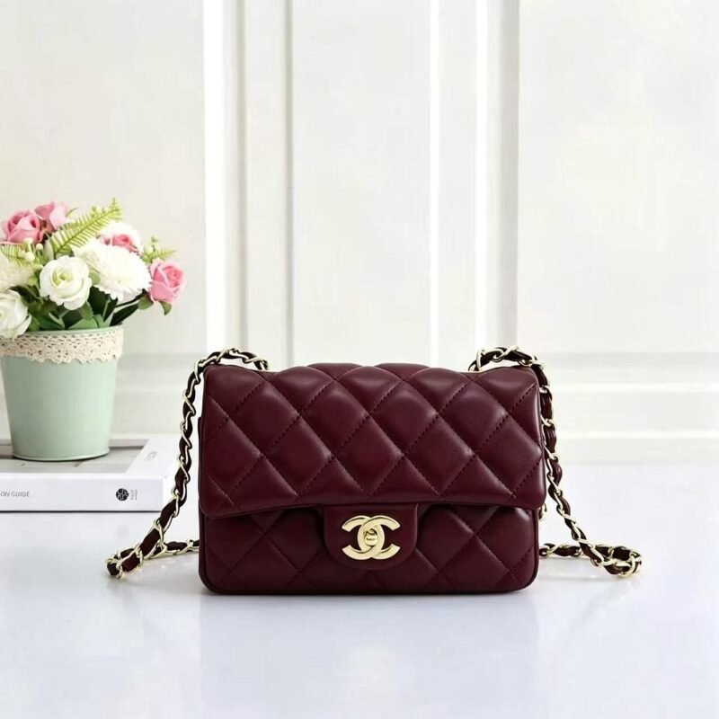 Chanel 1103 Crossbody Bag – Burgundy, 20 cm