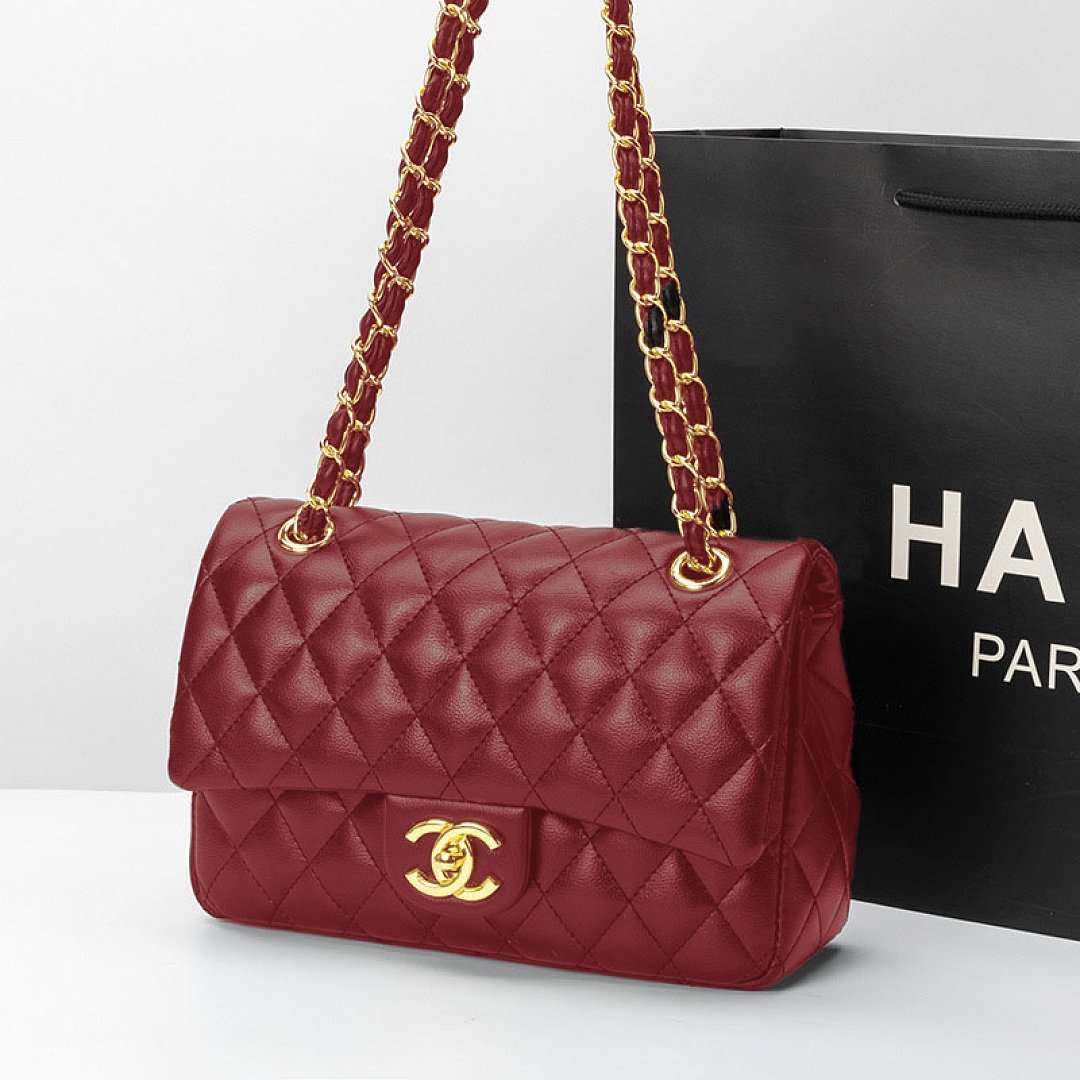 chanel-1112-e7be8ae7bab9-shoulder-bag-burgundy-26-cm-1.jpg Chanel 1112 羊纹 Shoulder Bag – Burgundy, 26 cm - Image 1