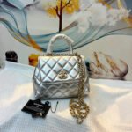 Chanel 33828 Top Handle Bag – Silver, 20 cm