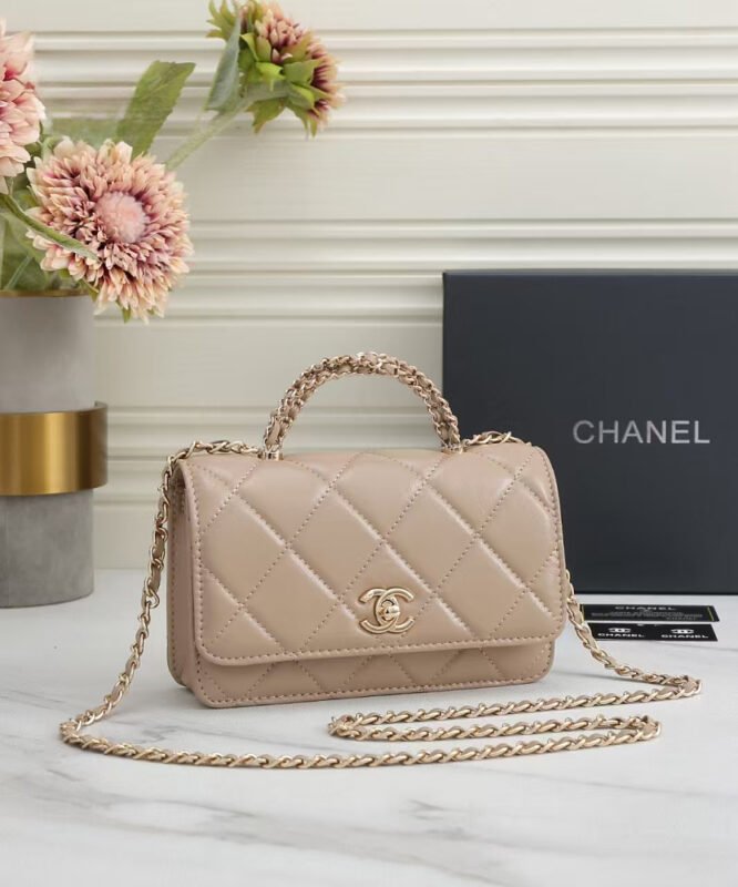 Chanel 6828 Top Handle Bag – Apricot, 19 cm