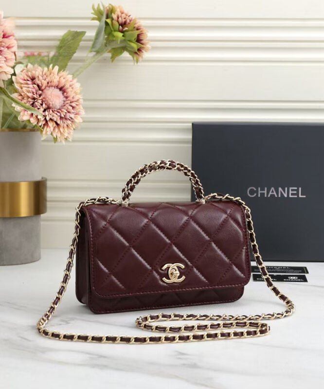 Chanel 6828 Top Handle Bag – Burgundy, 19 cm