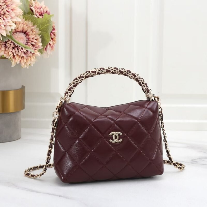 Chanel 6832 Top Handle Bag – Burgundy, 20 cm