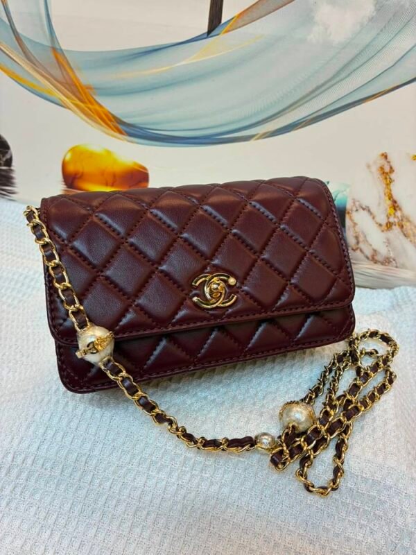 Chanel 8805 Wallet on Chain – Burgundy, 19 cm