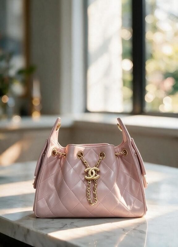 Chanel C2512 Shoulder Bag – Light Pink, 25 cm
