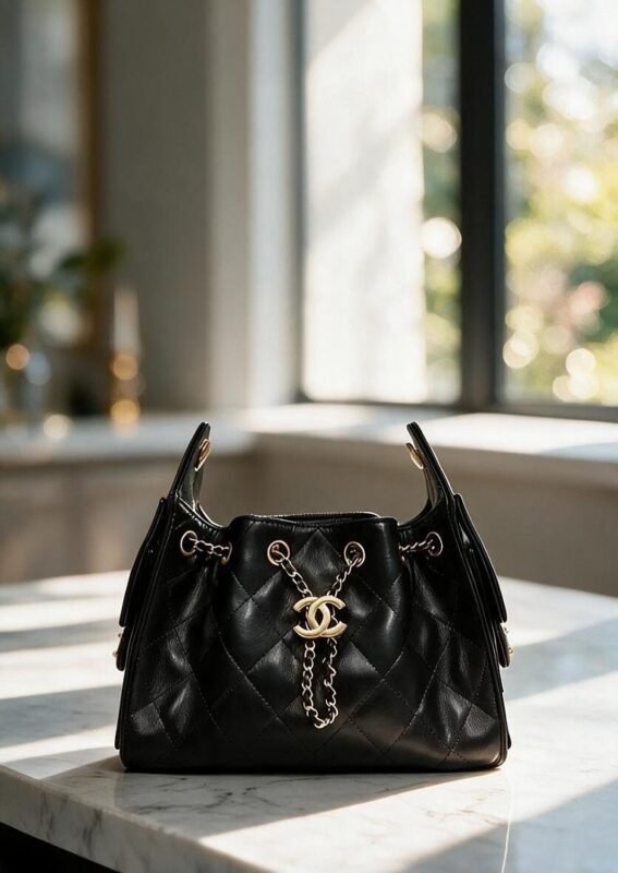 Chanel C2512 Top Handle Bag – Black, 25 cm
