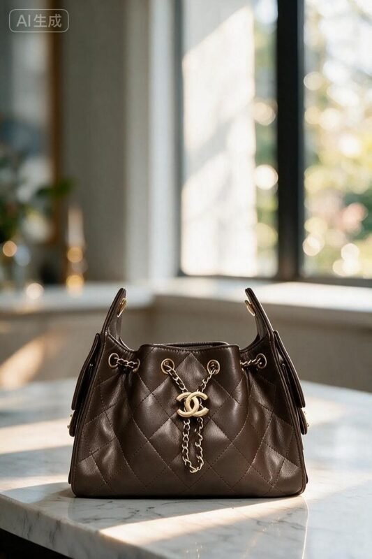 Chanel C2512 Top Handle Bag – Dark Brown, 25 cm