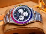 Rolex Daytona 40mm Stainless Steel Rainbow Case Black Dial - Image 2