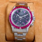Rolex Daytona 40mm Stainless Steel Red Diamond Case Black Dial