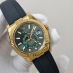 Rolex Sky-Dweller 42mm Gold Case Green Dial