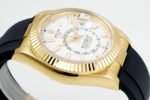 Rolex Sky-Dweller 42mm Gold Case White Dial Rubber Strap - Image 3
