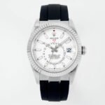 Rolex Sky-Dweller 42mm Stainless Steel Case White Dial Rubber Strap