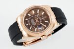 Rolex Sky-Dweller 42mm Rose Gold Case Brown Dial Rubber Strap - Image 3