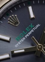 Rolex Oyster Perpetual 41mm Grey Dial Gold Bezel - Image 3