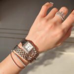 Panthere 22mm Pink Gold Silver Diamond Bezel Double Chain 44cm - Image 2