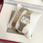 Panthere 22mm Gold Silver Diamond Bezel Double Chain 44cm - Image 2