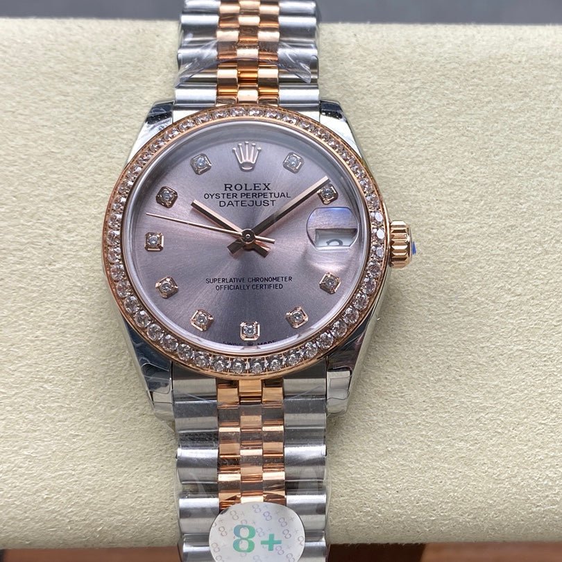 img_fd650176_20241217_i1734386153_6407_4_jpg_965e25ec-292b-4478-af2b-5ce784739d57 Datejust 31mm Pink Gold Steel Diamond Bezel Light Purple Dial - Image 1